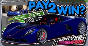 The HENNESSEY VENOM F5 ROADSTER is PAY 2 WIN!!? | Driving Empire - Roblox