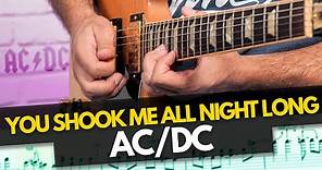 AC/DC: You Shook Me All Night Long SOLO TABS Tutorial Guitar GUITARRA ACDC