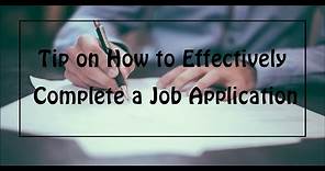 How to Complete a Job Application