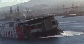 Tres personas rescatadas tras chocar contra un ferry de Naviera Armas