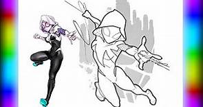 Spider Gwen Coloring / Gwen Stacy Coloring Pages / Spider Woman Gwen Coloring @colorgoart