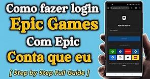 Como fazer login na Epic Games com o ID da conta Epic no celular 2024