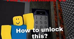 The experiment V5|How to get the code and "unending"|Roblox