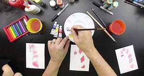 How To Draw A Candy Cane With Watercolor