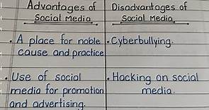 Advantages and Disadvantages of Social Media | Advantages of internet and disadvantages of Internet.