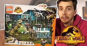 GIGANOTOSAURUS + THERIZINOSAURUS ATTACK!! - Jurassic World Lego Set - Review/Build