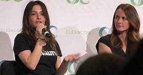ClexaCon 2017 (HD). Beginning of Shoot-panel. Sarah Shahi & Amy Acker. Improv scene.