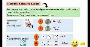 Types of events in Probability( mutually exclusive ,independent etc.)