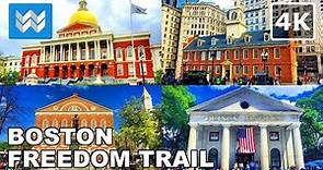 [4K] THE FREEDOM TRAIL in Boston Massachusetts USA 🇺🇸 Full Walking Tour & Travel Guide