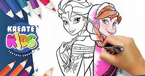 FROZEN - Elsa & Anna Disegni da colorare | Coloring Pages