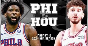 Philadelphia 76ers vs Houston Rockets Full Game Highlights | Jan 15 | 2024 NBA Season