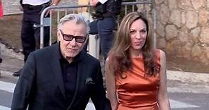 Harvey Keitel with wife and kid at 2015 Amfar Gala in Cannes