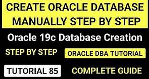 Create Oracle Database Manually Step By Step Guide