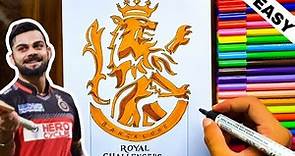 HOW TO DRAW RCB LOGO STEP BY STEP | ROYAL CHALLENGERS BANGALORE LOGO DRAWING | DRAW RCB LOGO