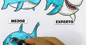 👉 Como Dibujar un Tiburón Blanco Fácil 🟢 Aprende el Truco