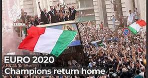 Victorious Italy team returns to Rome after Euro 2020 win