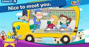 Lesson 3_(A)Nice to meet you. - Greeting - Introducing - Cartoon Story - English Education