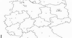 Mapa de Alemania para colorear, pintar e imprimir