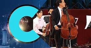 Yo-Yo Ma performs Tan Dun's "Heaven Earth Mankind" at 1997 Hong Kong reunification ceremony