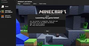 3 Ways To Fix Minecraft Launching the game failed | Your Java Runtime is incompatible