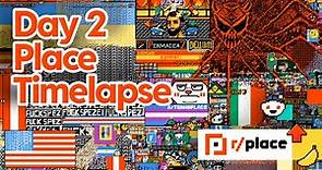 Official r/place canvas timelapse: day 2