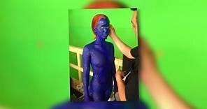 Jennifer Lawrence Gets Naked and Painted Blue as X-Men's Mystique - Splash News | Splash News TV