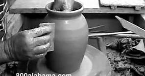 Alabama potter Jerry Brown throws a jug