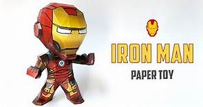 Iron Man paper toy - How to make a 3D Iron man Chibi paper toy [ With Template ]