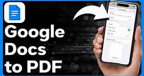 How To Convert Google Doc To PDF