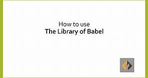 How to use The Library of Babel
