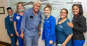 Jay Leno leaves hospital, seen for first time since suffering burns