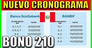 BONO 210 Nuevo cronograma. Banco Scotiabank y Ban BIf