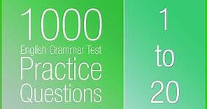 [1-20] 1000 English Grammar Test Practice Questions