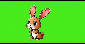 Walking / Running | Bunny/ Rabbit | Cartoon Character | Animated | Green Screen | No Copyright