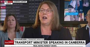 Transport Minister Catherine King speaking live