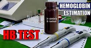 Haemoglobin Test Procedure | Hgb Blood Test Method | Blood Hemoglobin