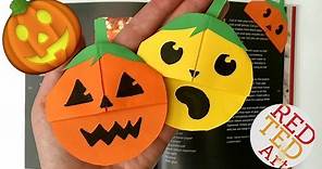 Easy Pumpkin Emoji Bookmark - Jack O'Lantern DIY - Halloween Paper Craft