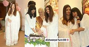 Aishwarya Rai Bachchan 50th Birthday Celebration with daughter Aaradhya Bachchan, mother Brindya Rai