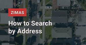 How to use ZIMAS: Search Address