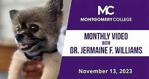 Monthly Video with Dr. Jermaine F. Williams, November13, 2023