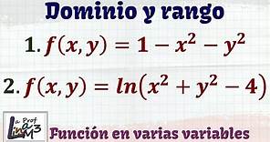 Dominio y rango de funciones en dos variables f(x,y) | La Prof Lina M3