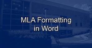 MLA Formatting in Word