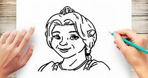 How to Draw Fiona From Shrek Step by Step
