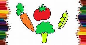 como dibujar verduras | Dibujos faciles