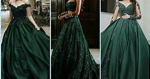 Beautiful Spaghetti Strap Emerald Green Prom Dress||Green Sequined Evening Dress
