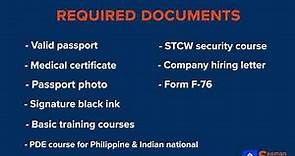 Required Documents Panama Seaman Book │ Marine Technician MOU │