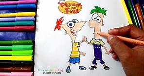 How to draw PHINEAS and FERB | Como dibujar y pintar a Phineas y Ferb