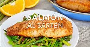 SALMÓN AL SARTÉN (salmón a la naranja sin horno) - Recetas fáciles Pizca de Sabor