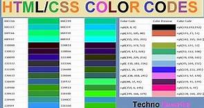 HTML & CSS color codes| Hex and RGB color codes