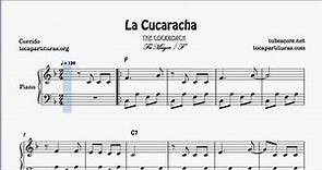 La Cucaracha Partitura de Piano FA M Muy Fácil